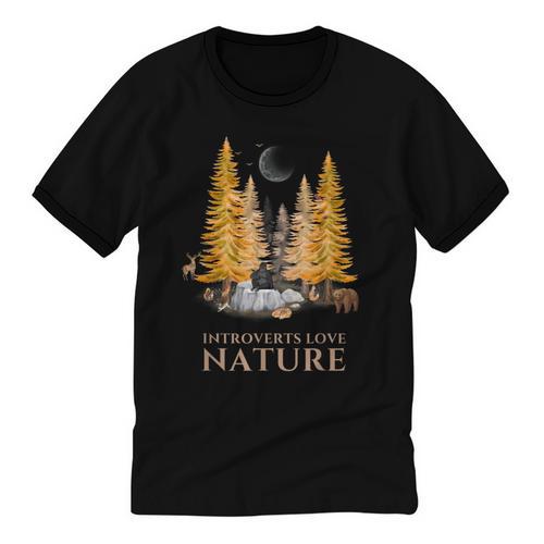 Nature Scene Tees For Introverts Quiet Escape Solitude Unisex Cotton Ringer T-Shirt - Raresse