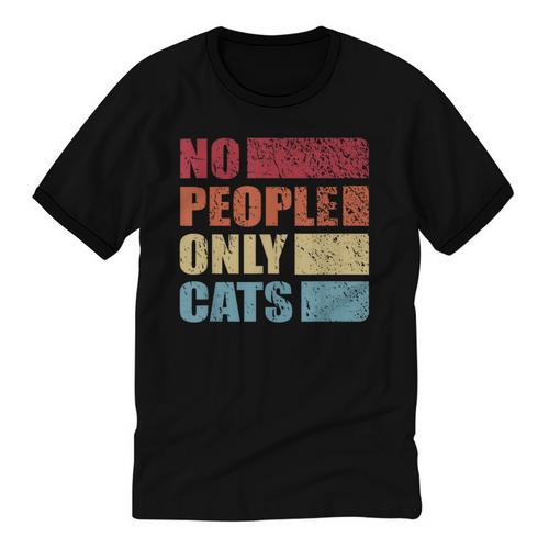 No People Only Cats Introvert Unisex Cotton Ringer T-Shirt - Raresse