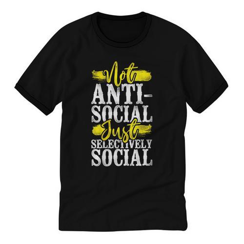 Not Anti Social Just Selectively Social Introvert Unisex Cotton Ringer T-Shirt - Raresse