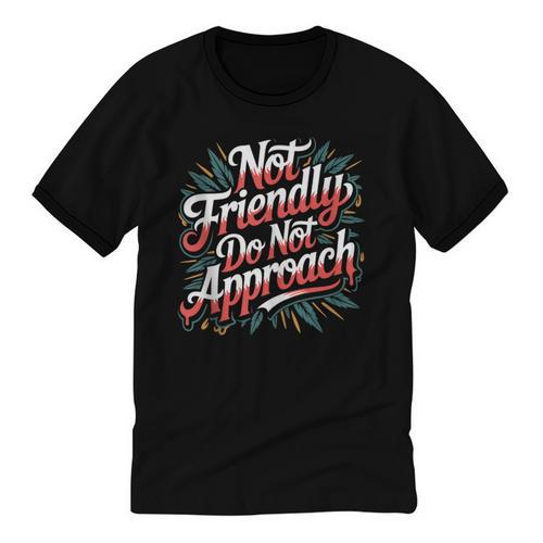 Not Friendly Do Not Approach Introvert Antisocial Unisex Cotton Ringer T-Shirt - Raresse