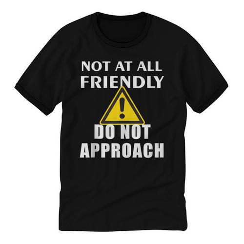 Not At All Friendly Do Not Approach Introvert Warning Unisex Cotton Ringer T-Shirt - Raresse