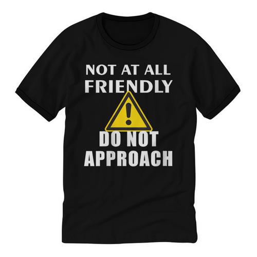 Not At All Friendly Do Not Approach Introvert Warning Unisex Cotton Ringer T-Shirt - Raresse