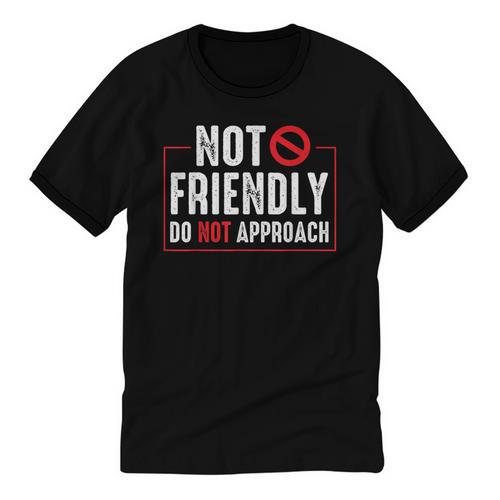 Not Friendly Do Not Approach Witty Introvert Tee Unisex Cotton Ringer T-Shirt - Raresse