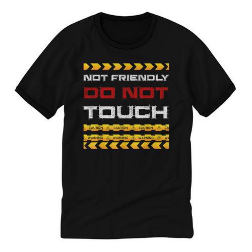 Not Friendly Do Not Touch Warning Sarcasm Introvert Unisex Cotton Ringer T-Shirt - Raresse