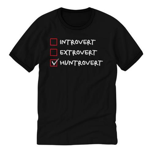 Not Introvert Huntrovert Hunting Hunt-Trovert Hunter Unisex Cotton Ringer T-Shirt - Raresse