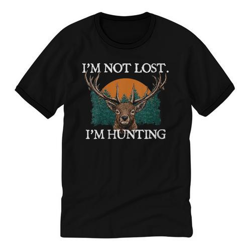 Im Not Lost Im Hunting Introvert Hunter Antisocial Unisex Cotton Ringer T-Shirt - Raresse