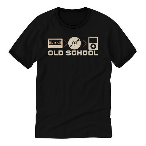 Old School Music Evolution Tape CD Retro Nostalgia Unisex Cotton Ringer T-Shirt - Figerry