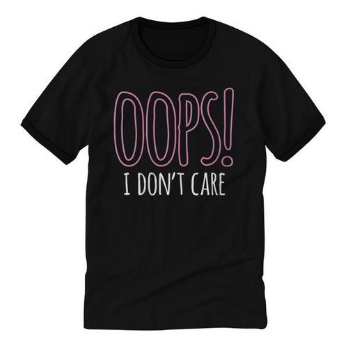 Oops I Don't Care Humor Small Talk Hater Introvert Unisex Cotton Ringer T-Shirt - Raresse