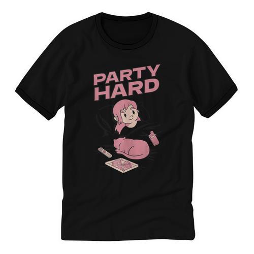 Party Hard Comfortable Stay At Home Introvert Unisex Cotton Ringer T-Shirt - Raresse