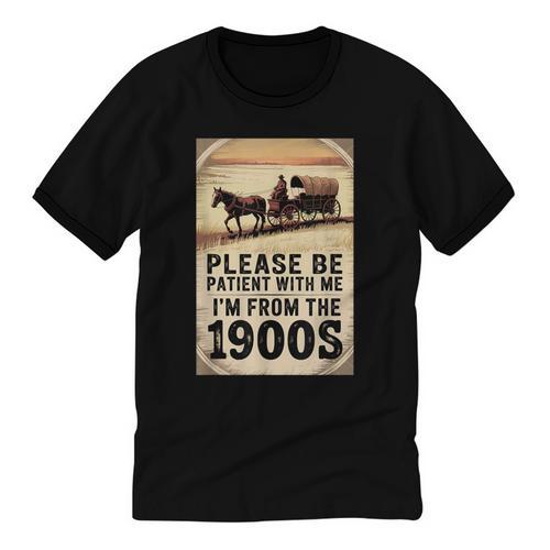 Be Patient With Me I'm From The 1900s Birthday Retirement Unisex Cotton Ringer T-Shirt - Figerry