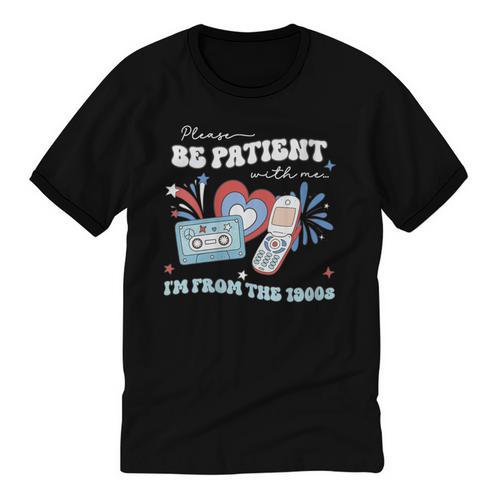 Patriotic Be Patient I'm From The 1900s Fourth Of July USA Unisex Cotton Ringer T-Shirt - Figerry