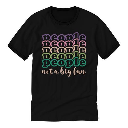 People Not a Big Fan Sarcastic Introvert Humor Unisex Cotton Ringer T-Shirt - Raresse