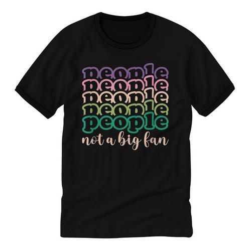 People Not a Big Fan Sarcastic Introvert Humor Unisex Cotton Ringer T-Shirt - Raresse