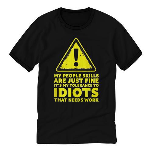 My People Skills Are Just Fine Sarcastic Introvert Unisex Cotton Ringer T-Shirt - Raresse
