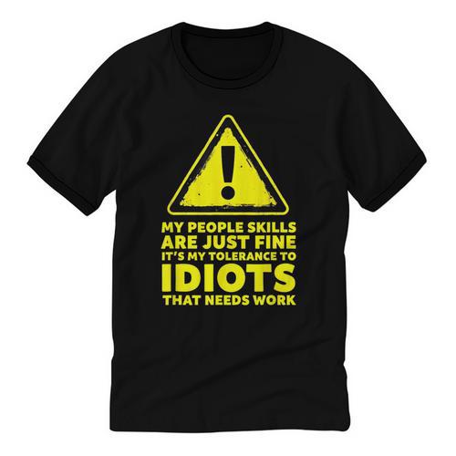 My People Skills Are Just Fine Sarcastic Introvert Unisex Cotton Ringer T-Shirt - Raresse