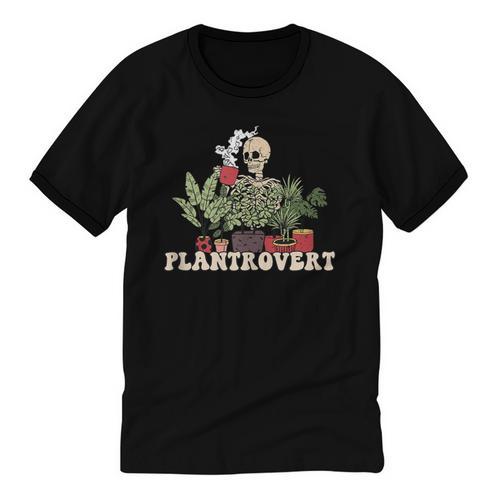 Plant Coffee Love Plantrovert Gardening Introvert Mom Unisex Cotton Ringer T-Shirt - Raresse