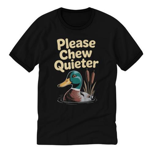 Please Chew Quieter Introvert Duck Lover Unisex Cotton Ringer T-Shirt - Raresse