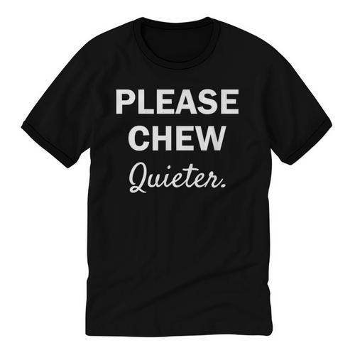 Please Chew Quieter Introvert Unisex Cotton Ringer T-Shirt - Raresse