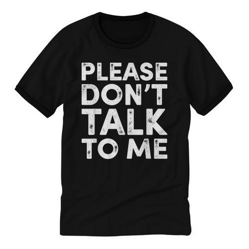 Please Don't Talk To Me Introvert Graphic Unisex Cotton Ringer T-Shirt - Raresse