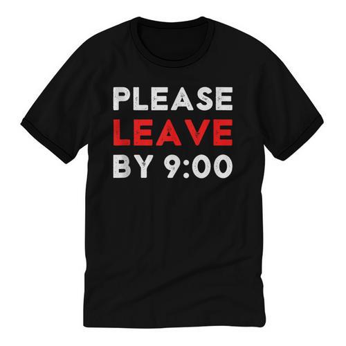 Please Leave By 9 Introvert Party Anti-Social Birthday Unisex Cotton Ringer T-Shirt - Raresse