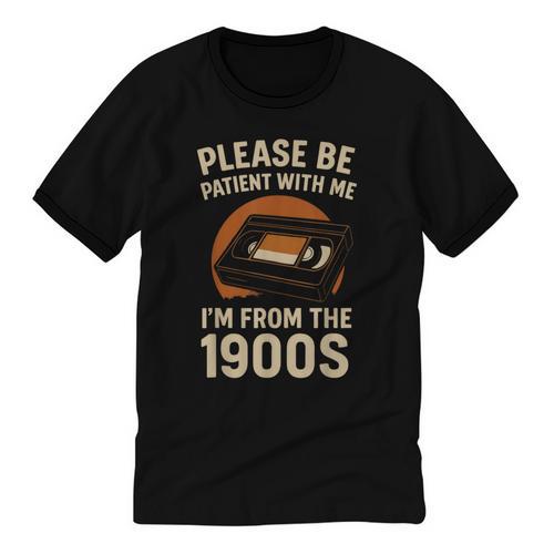 Please Be Patient I'm From The 1900s – Vintage Tape Unisex Cotton Ringer T-Shirt - Figerry