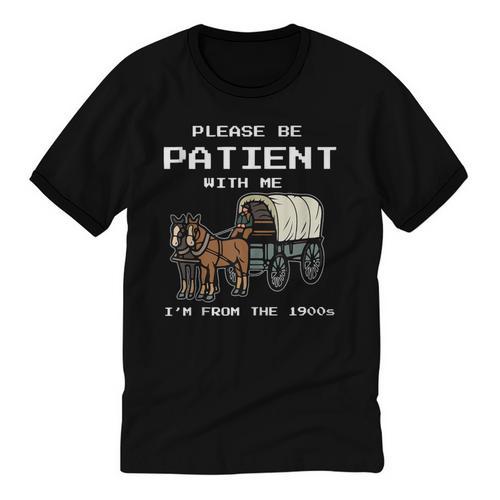 Please Be Patient I'm From The 1900s Amish Wagon & Vintage Unisex Cotton Ringer T-Shirt - Figerry