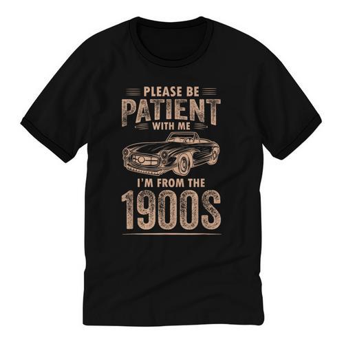 Please Be Patient With Me I'm From The 1900s Car Vintage Unisex Cotton Ringer T-Shirt - Figerry