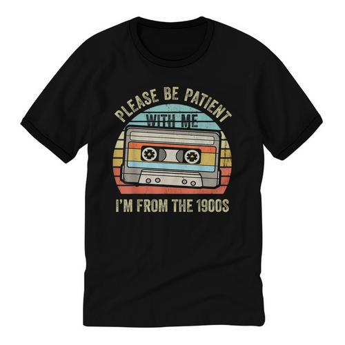 Please Be Patient With Me I'm From The 1900s Cassette Tape Unisex Cotton Ringer T-Shirt - Figerry