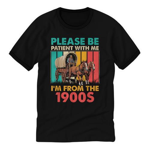 Please Be Patient I'm From The 1900s Dad Fathers Day Unisex Cotton Ringer T-Shirt - Figerry