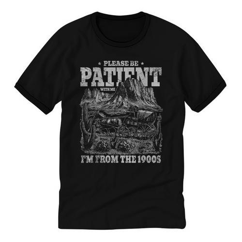Please Be Patient With Me I'm From The 1900s Gen X Joke Unisex Cotton Ringer T-Shirt - Figerry