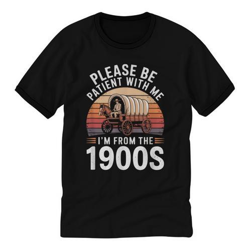 Please Be Patient With Me I'm From The 1900s Grandma Grandpa Unisex Cotton Ringer T-Shirt - Figerry