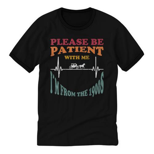 Please Be Patient With Me I'm From The 1900s Heart Beat Unisex Cotton Ringer T-Shirt - Figerry