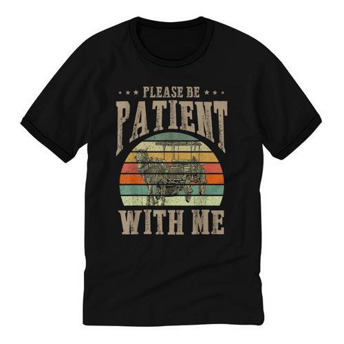 Please Be Patient With Me I'm From The 1900s Horse Unisex Cotton Ringer T-Shirt - Figerry