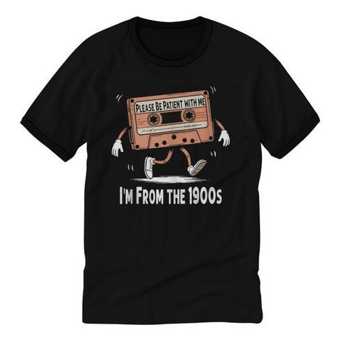 Please Be Patient I'm From The 1900s Humorous Saying Unisex Cotton Ringer T-Shirt - Figerry