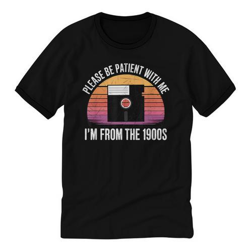 Please Be Patient With Me I'm From The 1900s PC Floppy Disk Unisex Cotton Ringer T-Shirt - Figerry