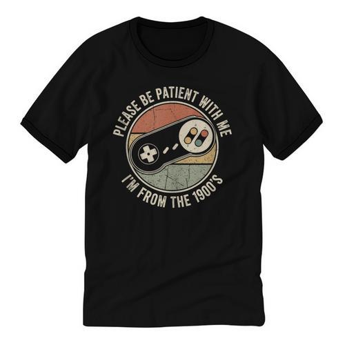 Please Be Patient With Me I'm From The 1900s Retro Gamer Unisex Cotton Ringer T-Shirt - Figerry