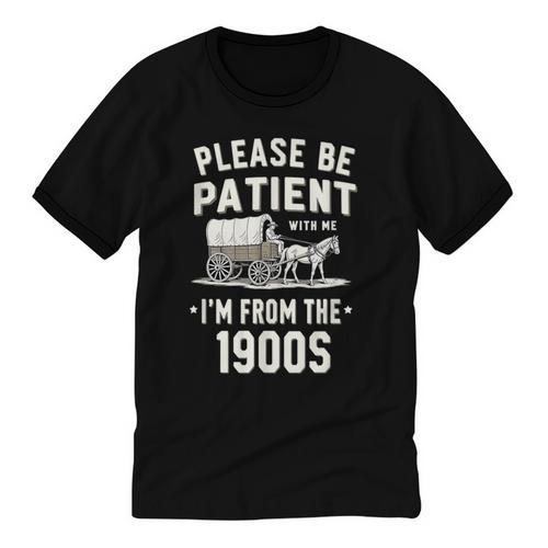 Please Be Patient I'm From The 1900s Retro Unisex Cotton Ringer T-Shirt - Figerry