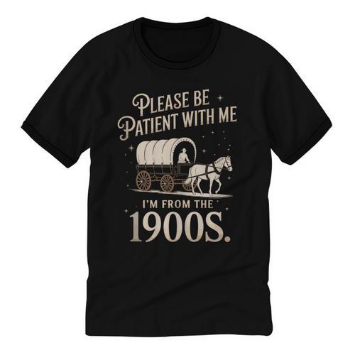 Please Be Patient With Me I'm From The 1900s Retro Western Unisex Cotton Ringer T-Shirt - Figerry