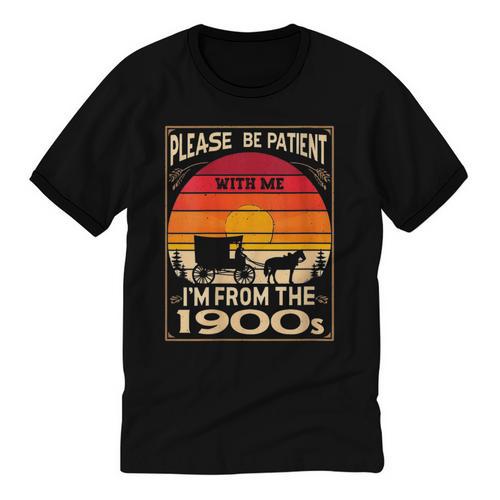 Please Be Patient I'm From The 1900s Sunset Vintage Wagon Unisex Cotton Ringer T-Shirt - Figerry