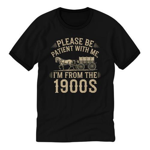 Please Be Patient With Me I'm From The 1900s Vintage Horse Unisex Cotton Ringer T-Shirt - Figerry