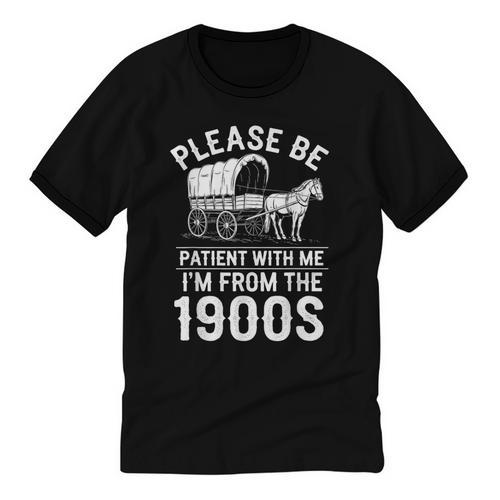 Please Be Patient I'm From The 1900s Vintage Humor 90s Kids Unisex Cotton Ringer T-Shirt - Figerry