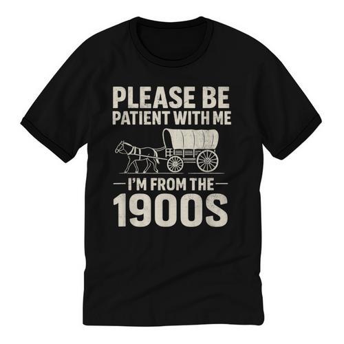Please Be Patient I'm From The 1900s Vintage Old-Timer Unisex Cotton Ringer T-Shirt - Figerry