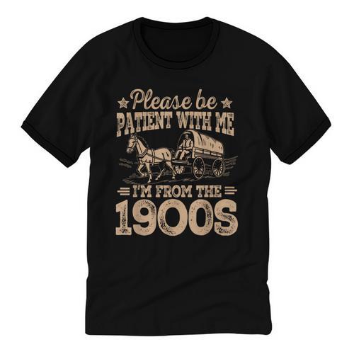Please Be Patient I'm From The 1900s Vintage Tee Unisex Cotton Ringer T-Shirt - Figerry