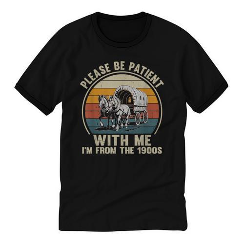 Please Be Patient With Me I'm From The 1900s Vintage Wagon Unisex Cotton Ringer T-Shirt - Figerry