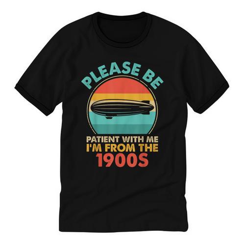 Please Be Patient I'm From The 1900s Vintage Zeppelin Unisex Cotton Ringer T-Shirt - Figerry