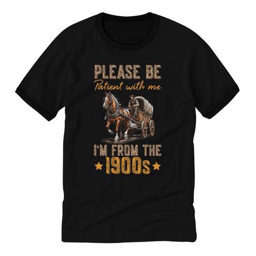 Please Be Patient With Mee I'm From The 1900s Minimalist Unisex Cotton Ringer T-Shirt - Figerry