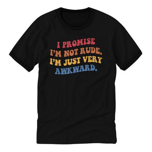 I Promise I'm Not Rude I'm Just Very Awkward Introvert Unisex Cotton Ringer T-Shirt - Raresse