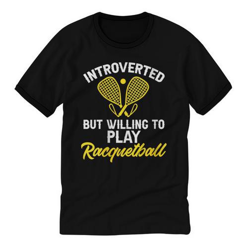 Racquetball Player Introvert Racquetball Unisex Cotton Ringer T-Shirt - Raresse