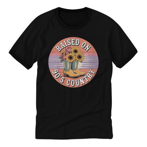 Raised On 90’s Country Women Retro Western Music Nostalgia Unisex Cotton Ringer T-Shirt - Figerry