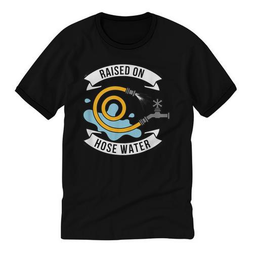 Raised On Hose Water Nostalgia Saying Unisex Cotton Ringer T-Shirt - Figerry
